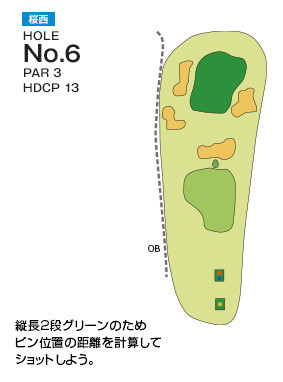 千葉国際カントリークラブ 桜西6番ホール コース図