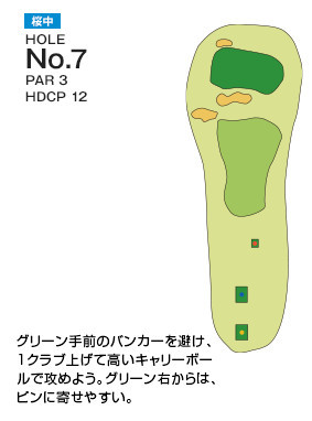 千葉国際カントリークラブ 桜中7番ホール コース図