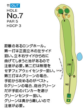 千葉国際カントリークラブ 竹OUT7番ホール コース図