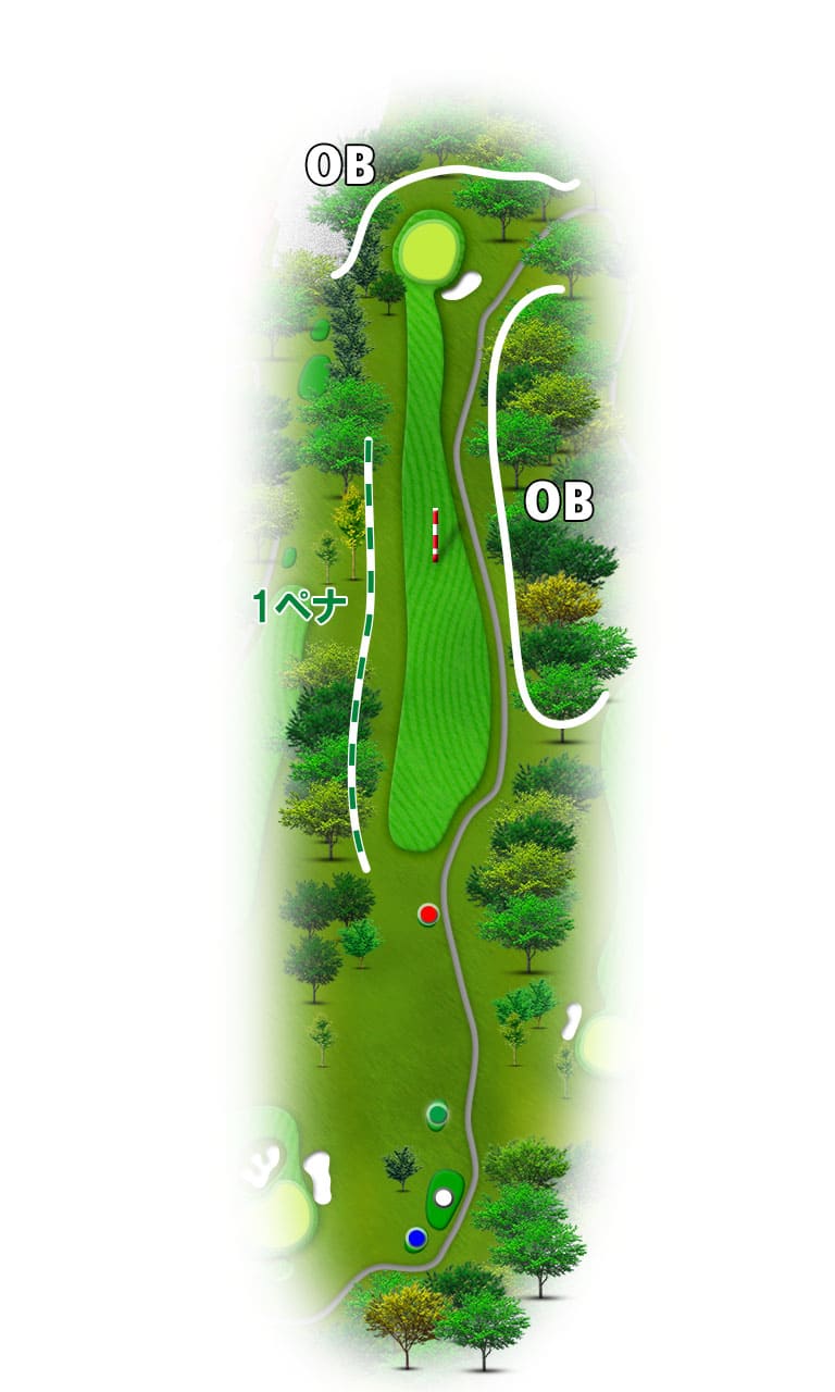 霞台カントリークラブ 筑波 IN13番ホール コース図