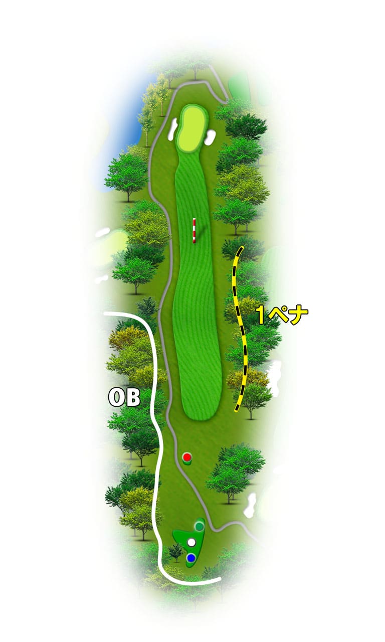 霞台カントリークラブ 霞 OUT2番ホール コース図