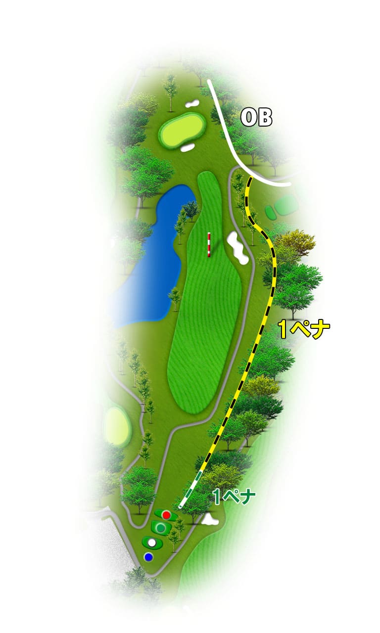 霞台カントリークラブ 霞 OUT4番ホール コース図