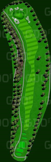 チェックメイトカントリークラブ OUT1番ホール コース図
