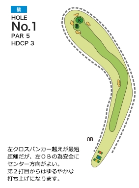 チサンカントリークラブ森山 橘1番ホール コース図