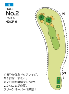 チサンカントリークラブ森山 橘2番ホール コース図