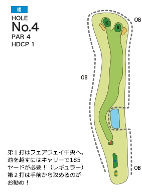 チサンカントリークラブ森山 橘4番ホール コース図