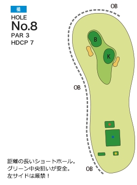 チサンカントリークラブ森山 橘8番ホール コース図