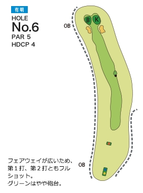 チサンカントリークラブ森山 有明6番ホール コース図
