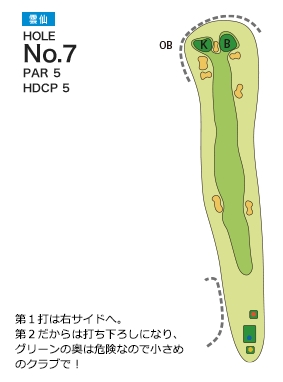 チサンカントリークラブ森山 雲仙7番ホール コース図