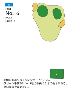クリアビューゴルフクラブ＆ホテル IN16番ホール コース図