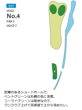 クリアビューゴルフクラブ＆ホテル OUT4番ホール コース図