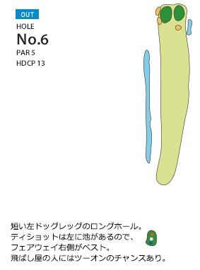 クリアビューゴルフクラブ＆ホテル OUT6番ホール コース図