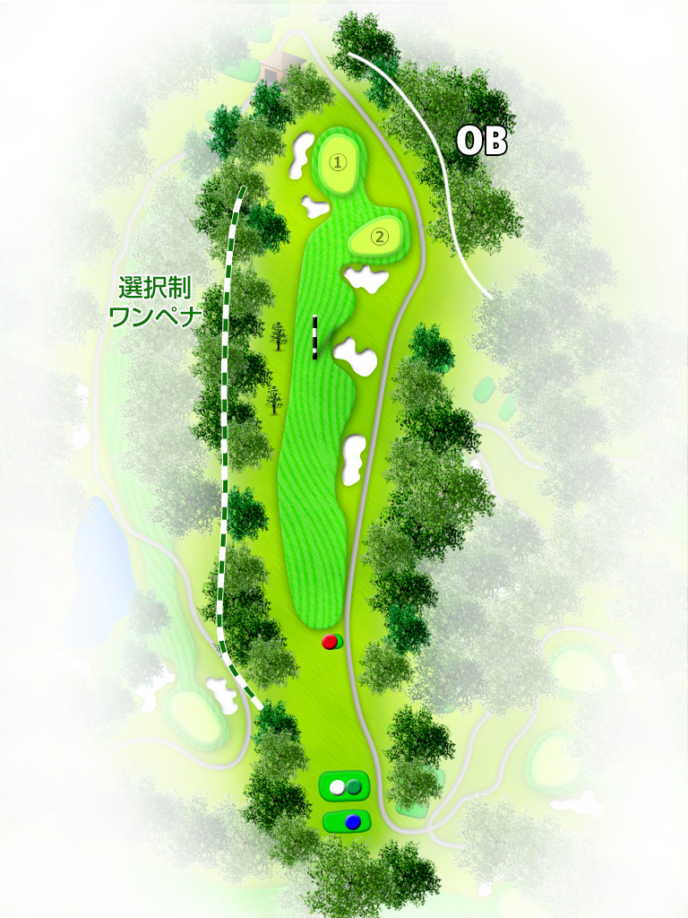 甘楽カントリークラブ IN11番ホール コース図