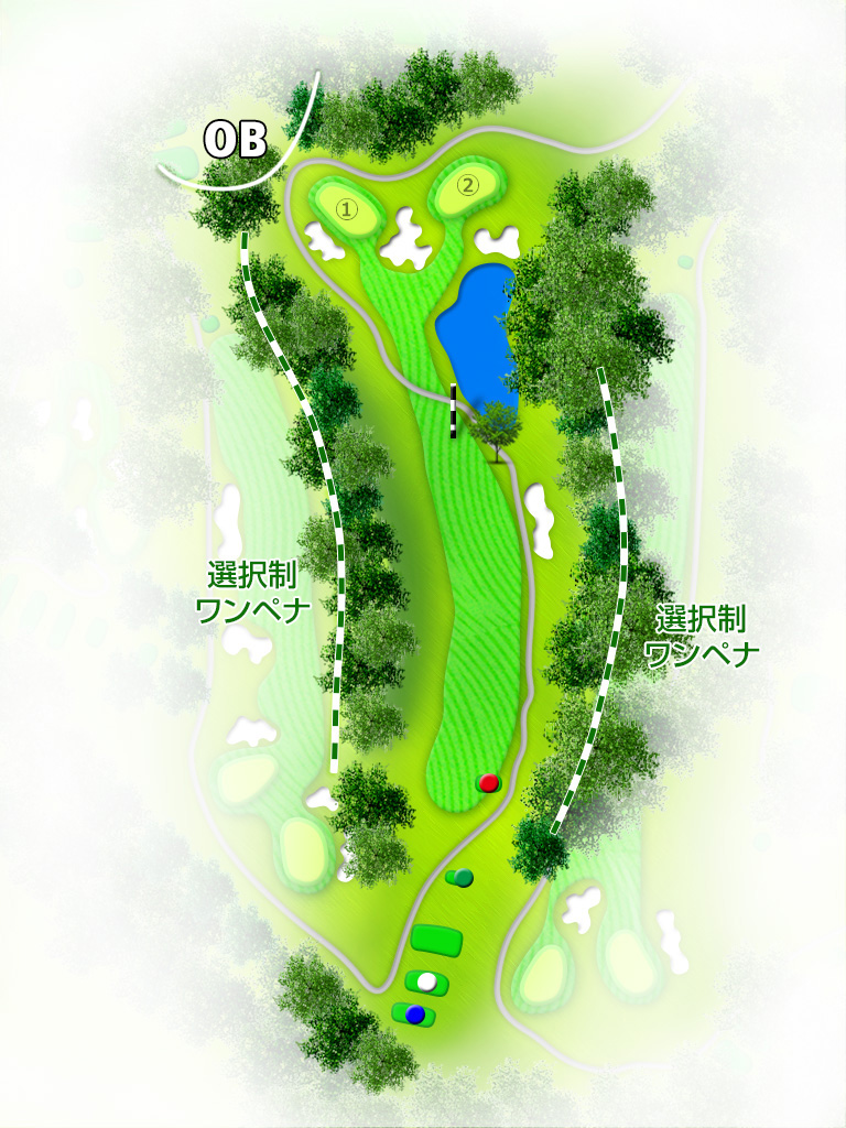 甘楽カントリークラブ IN12番ホール コース図