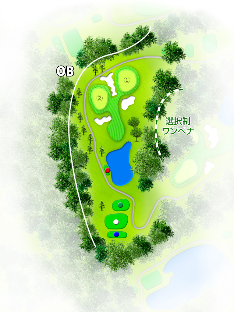 甘楽カントリークラブ OUT8番ホール コース図