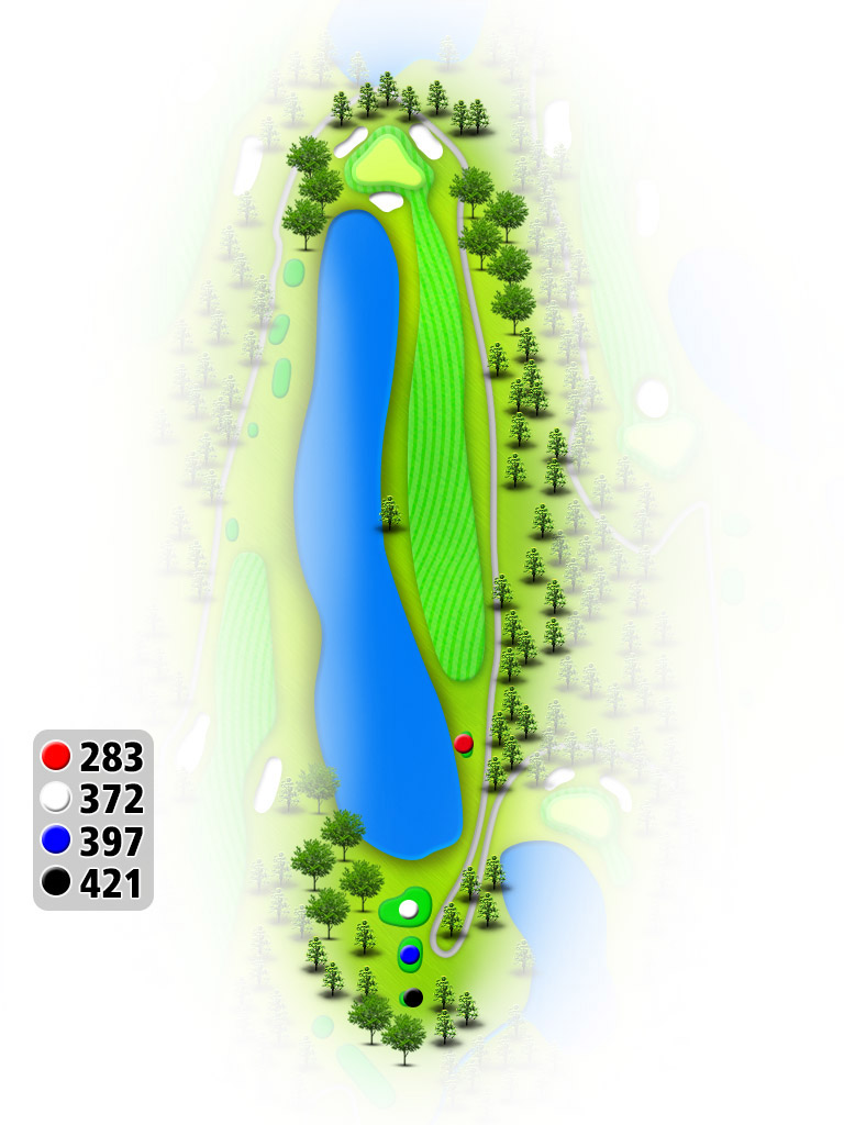 ワイルドダックカントリークラブ OUT4番ホール コース図