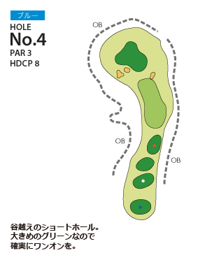 ＰＧＭ富岡カントリークラブ ノースコース ブルーコース4番ホール コース図