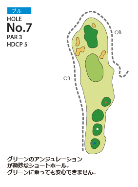 ＰＧＭ富岡カントリークラブ ノースコース ブルーコース7番ホール コース図
