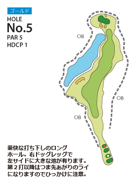 ＰＧＭ富岡カントリークラブ ノースコース ゴールドコース5番ホール コース図