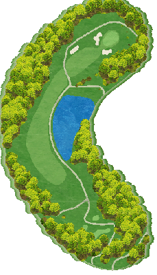 しぶかわカントリークラブ IN14番ホール コース図