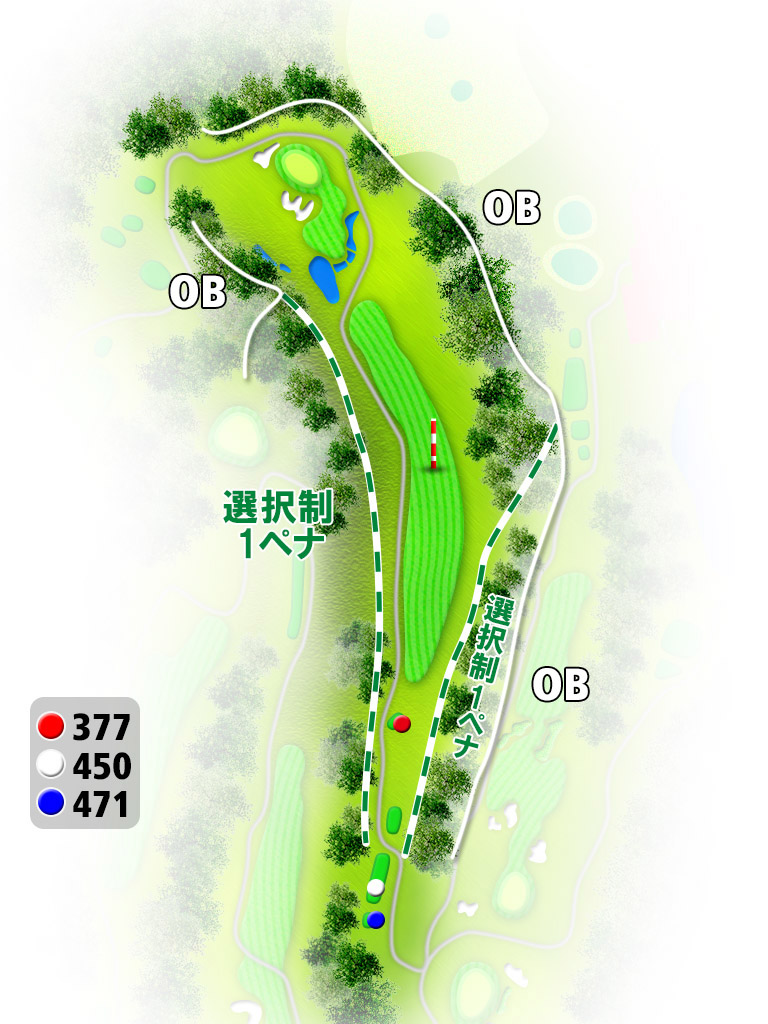 広陵カントリークラブ 東コース2番ホール コース図