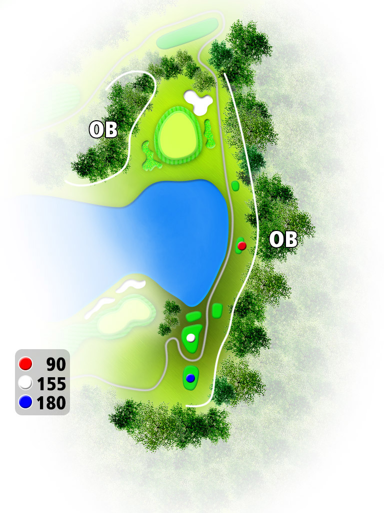 広陵カントリークラブ 東コース4番ホール コース図