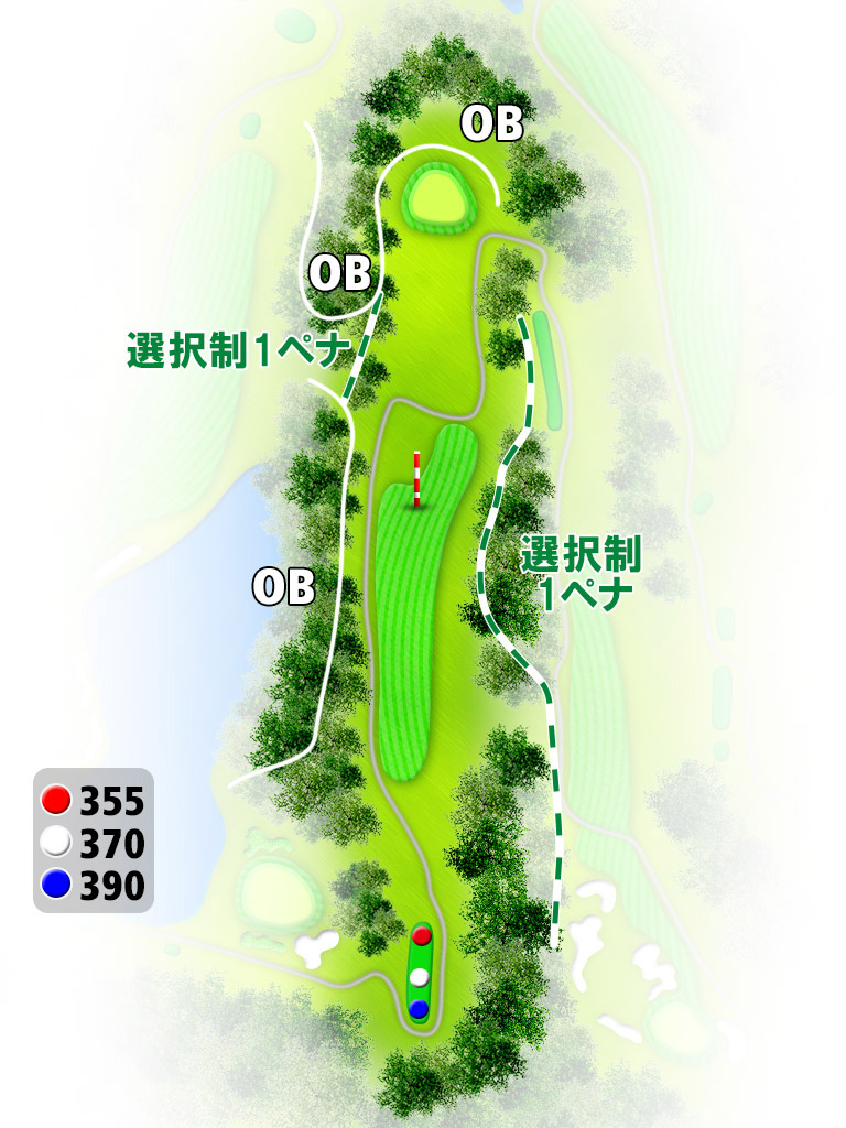 広陵カントリークラブ 東コース5番ホール コース図