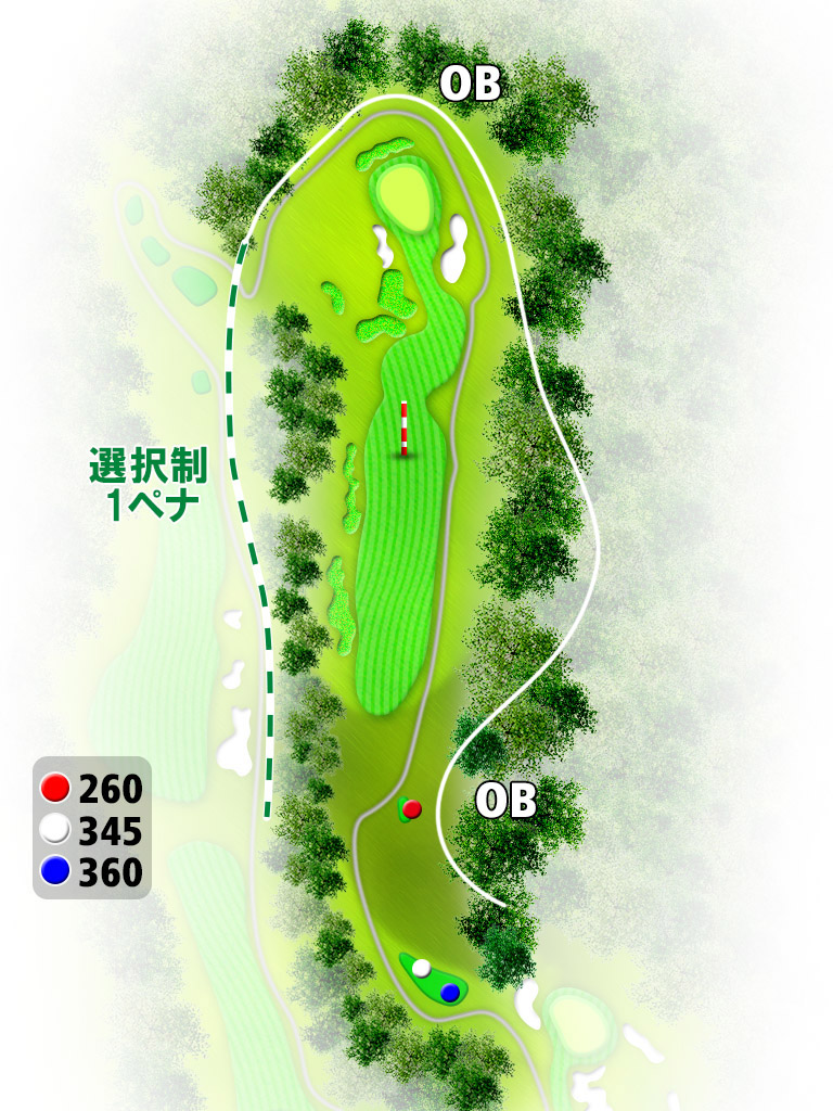 広陵カントリークラブ 東コース7番ホール コース図