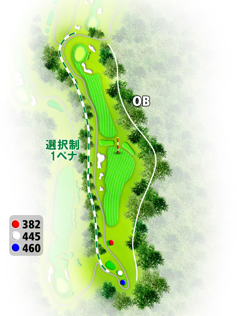 広陵カントリークラブ 東コース8番ホール コース図