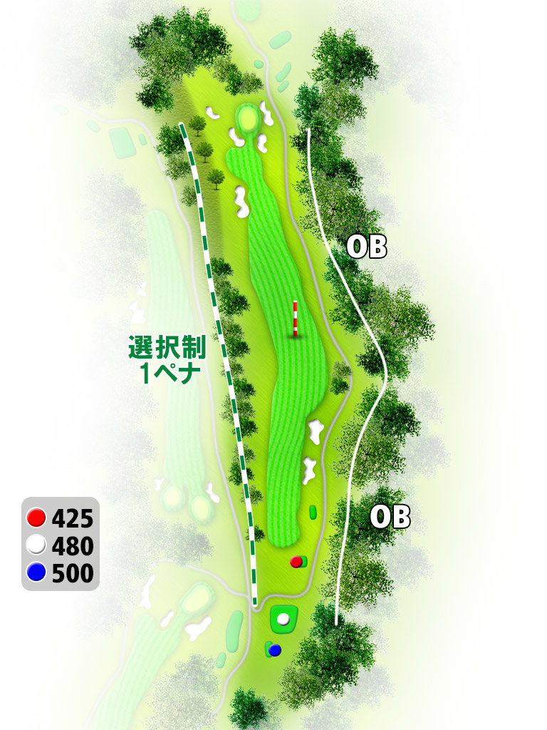 広陵カントリークラブ 北コース2番ホール コース図