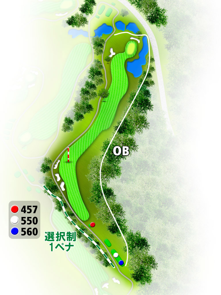 広陵カントリークラブ 北コース5番ホール コース図