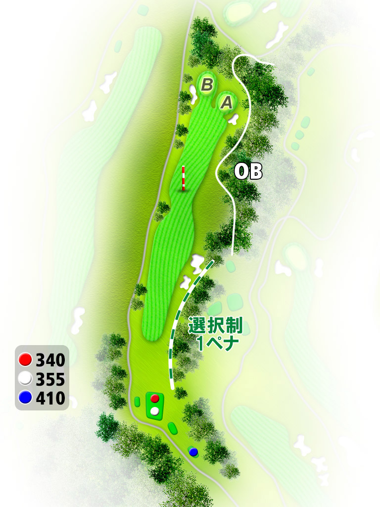 広陵カントリークラブ 北コース8番ホール コース図