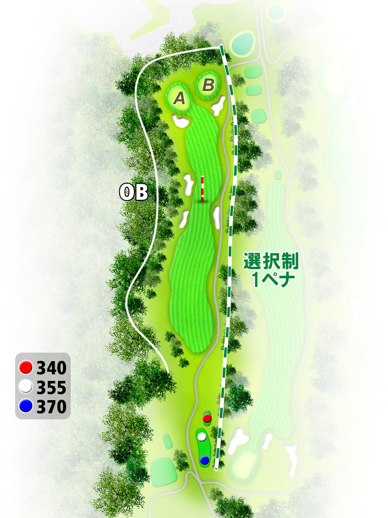 広陵カントリークラブ 北コース9番ホール コース図