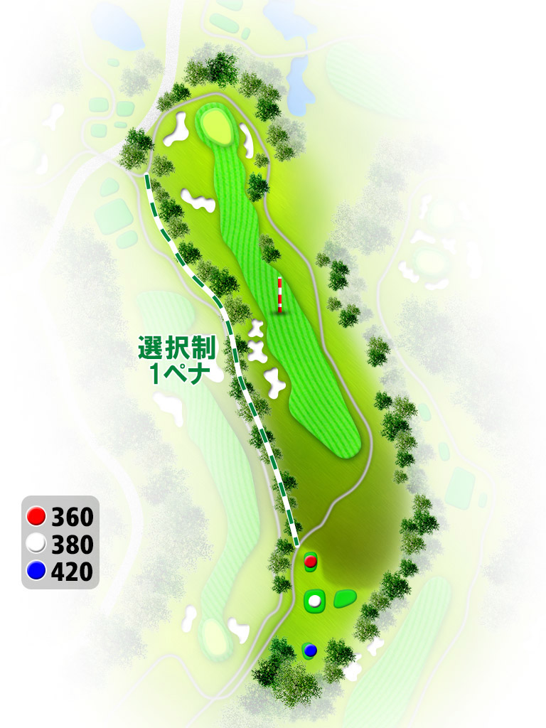 広陵カントリークラブ 南コース2番ホール コース図