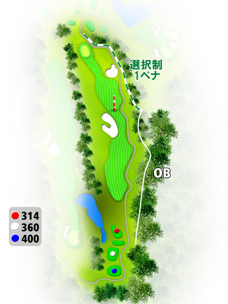 広陵カントリークラブ 南コース5番ホール コース図