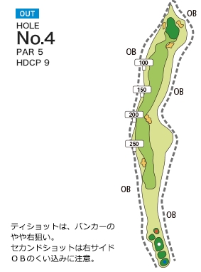 アークよかわゴルフ倶楽部 OUT4番ホール コース図