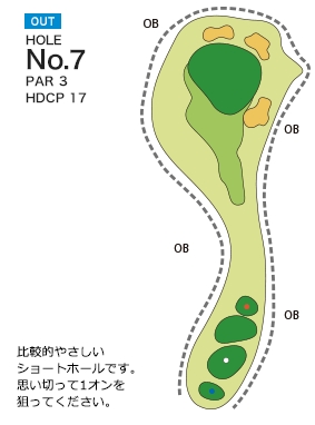 アークよかわゴルフ倶楽部 OUT7番ホール コース図