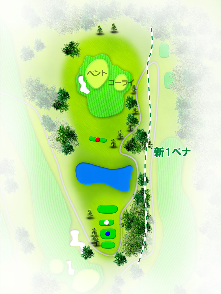 関東国際カントリークラブ 東コース3番ホール コース図