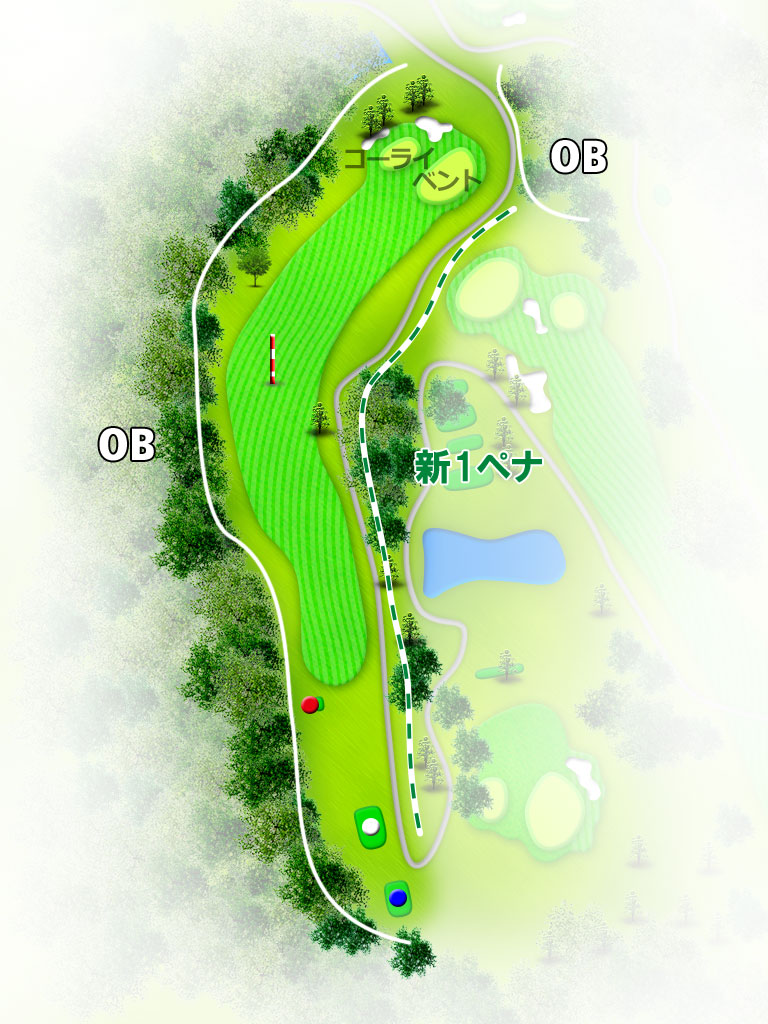 関東国際カントリークラブ 東コース4番ホール コース図