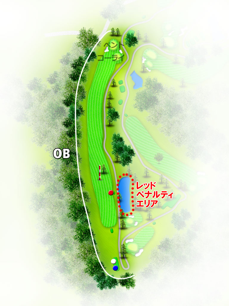 関東国際カントリークラブ 東コース7番ホール コース図