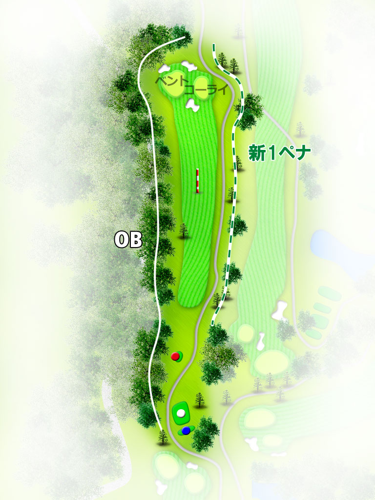 関東国際カントリークラブ 東コース8番ホール コース図