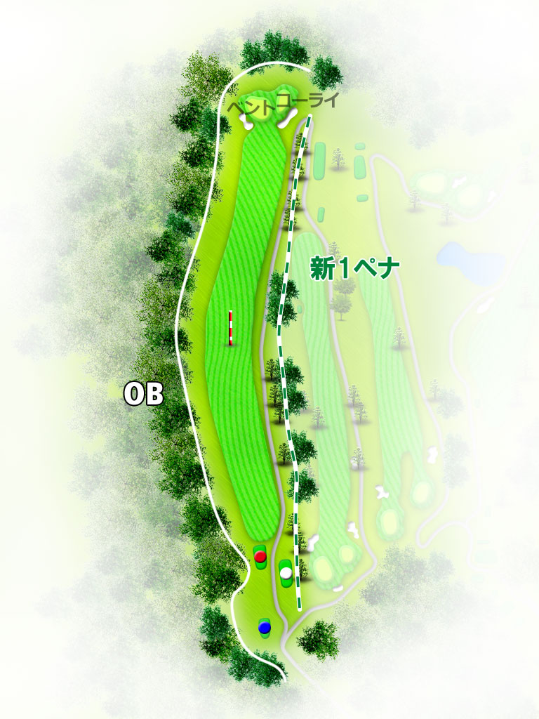 関東国際カントリークラブ 南コース4番ホール コース図