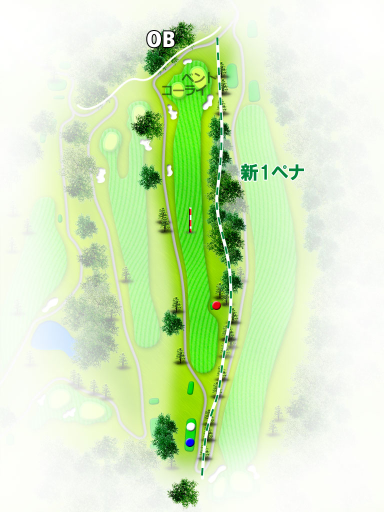 関東国際カントリークラブ 南コース5番ホール コース図