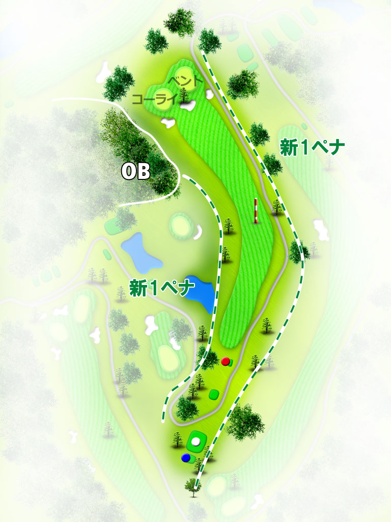 関東国際カントリークラブ 南コース7番ホール コース図
