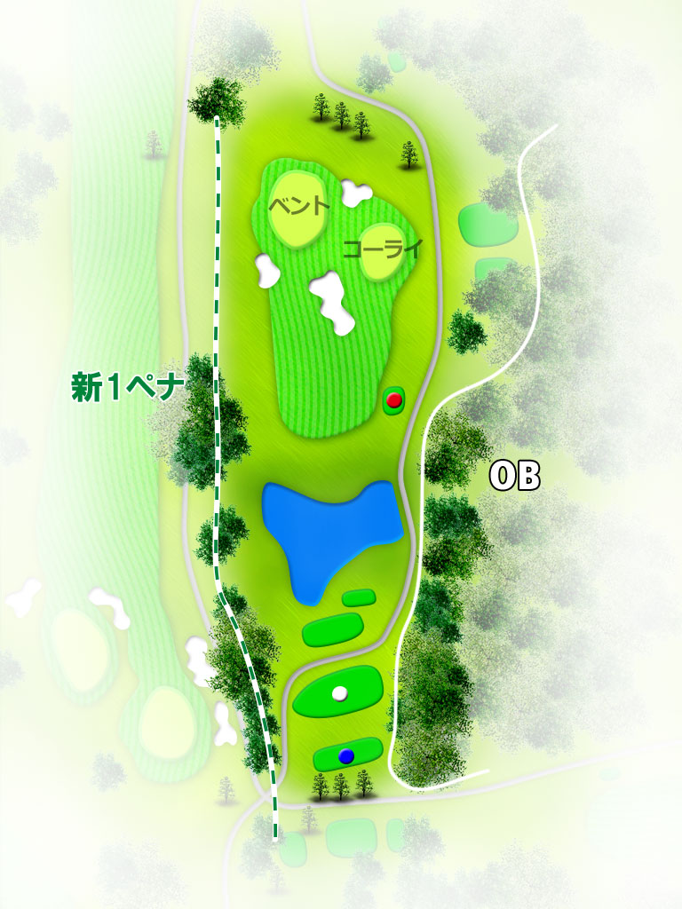 関東国際カントリークラブ 南コース8番ホール コース図