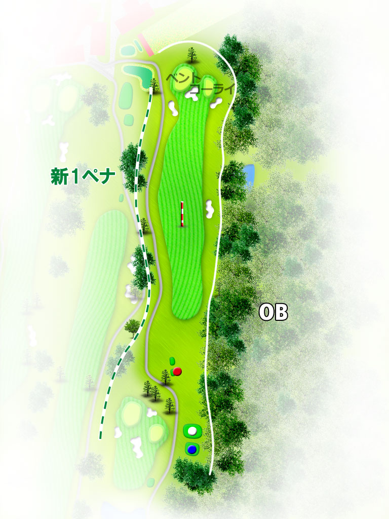 関東国際カントリークラブ 南コース9番ホール コース図