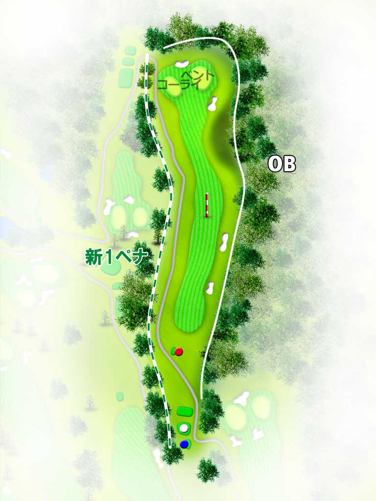 関東国際カントリークラブ 西コース2番ホール コース図