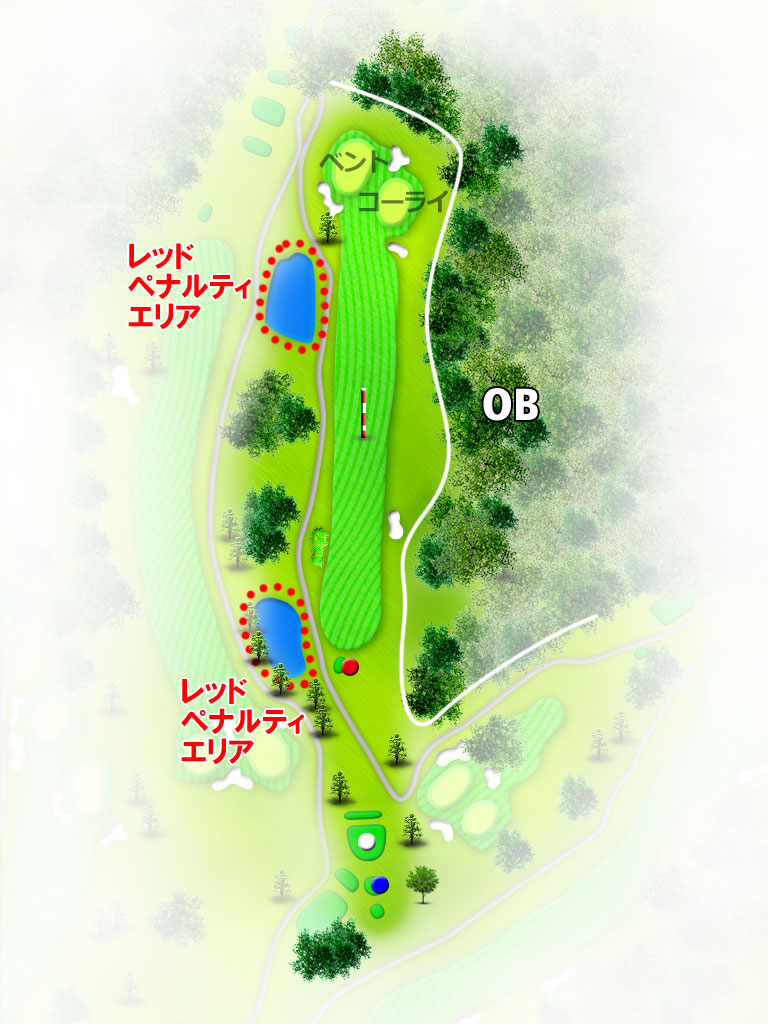 関東国際カントリークラブ 西コース4番ホール コース図