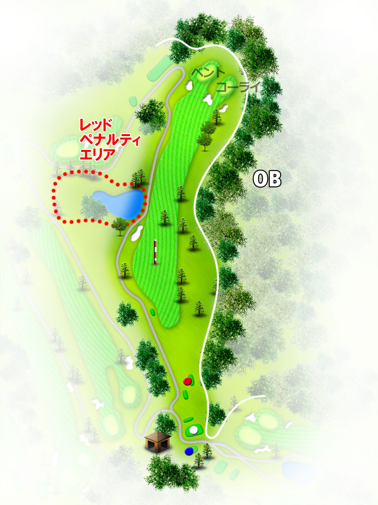 関東国際カントリークラブ 西コース5番ホール コース図