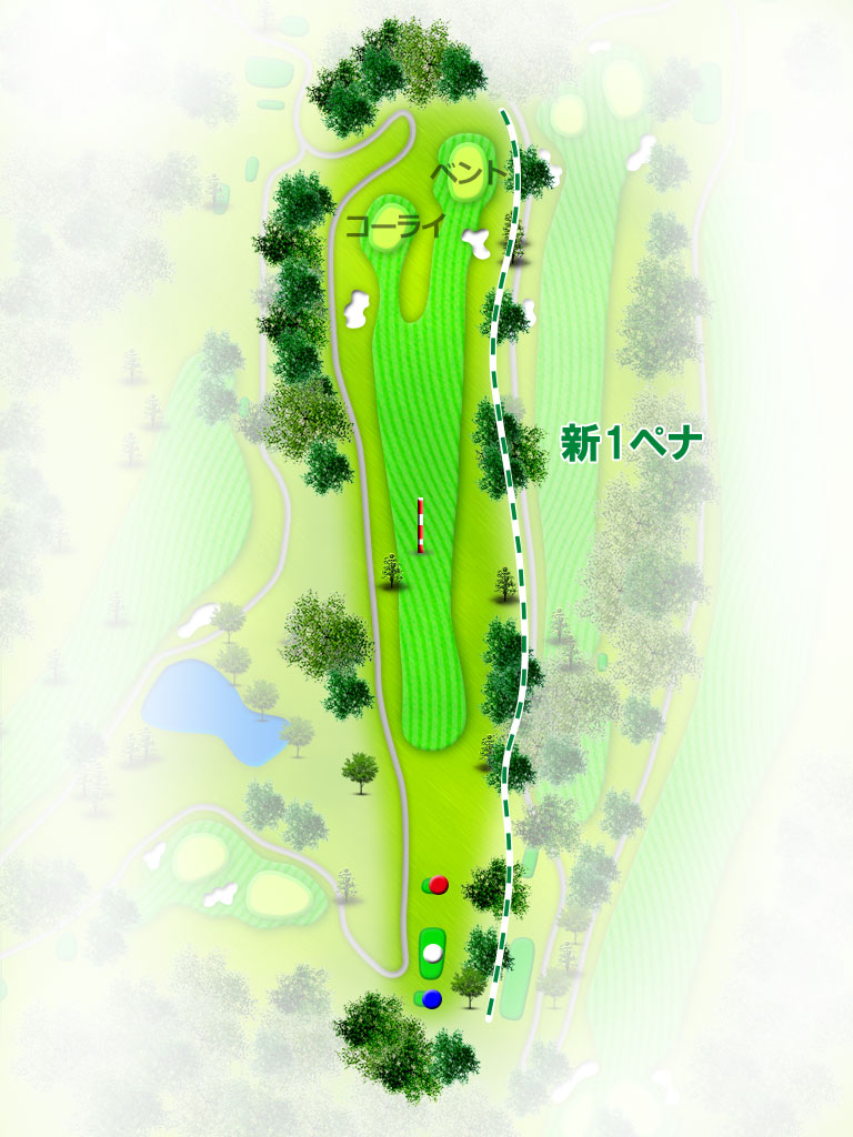 関東国際カントリークラブ 西コース7番ホール コース図